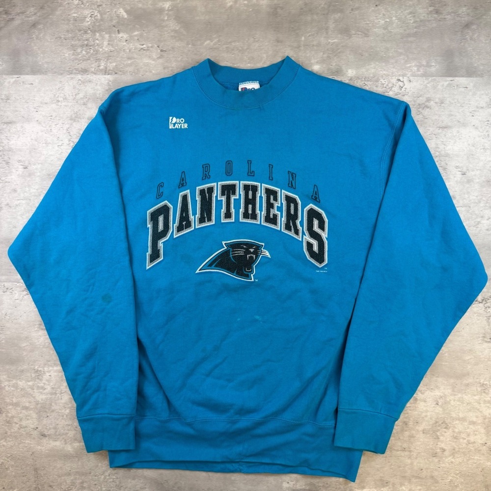 Vintage 1996 Carolina Panthers Pro Layer Sweatshirt Mens XL Teal Blue NFL USA